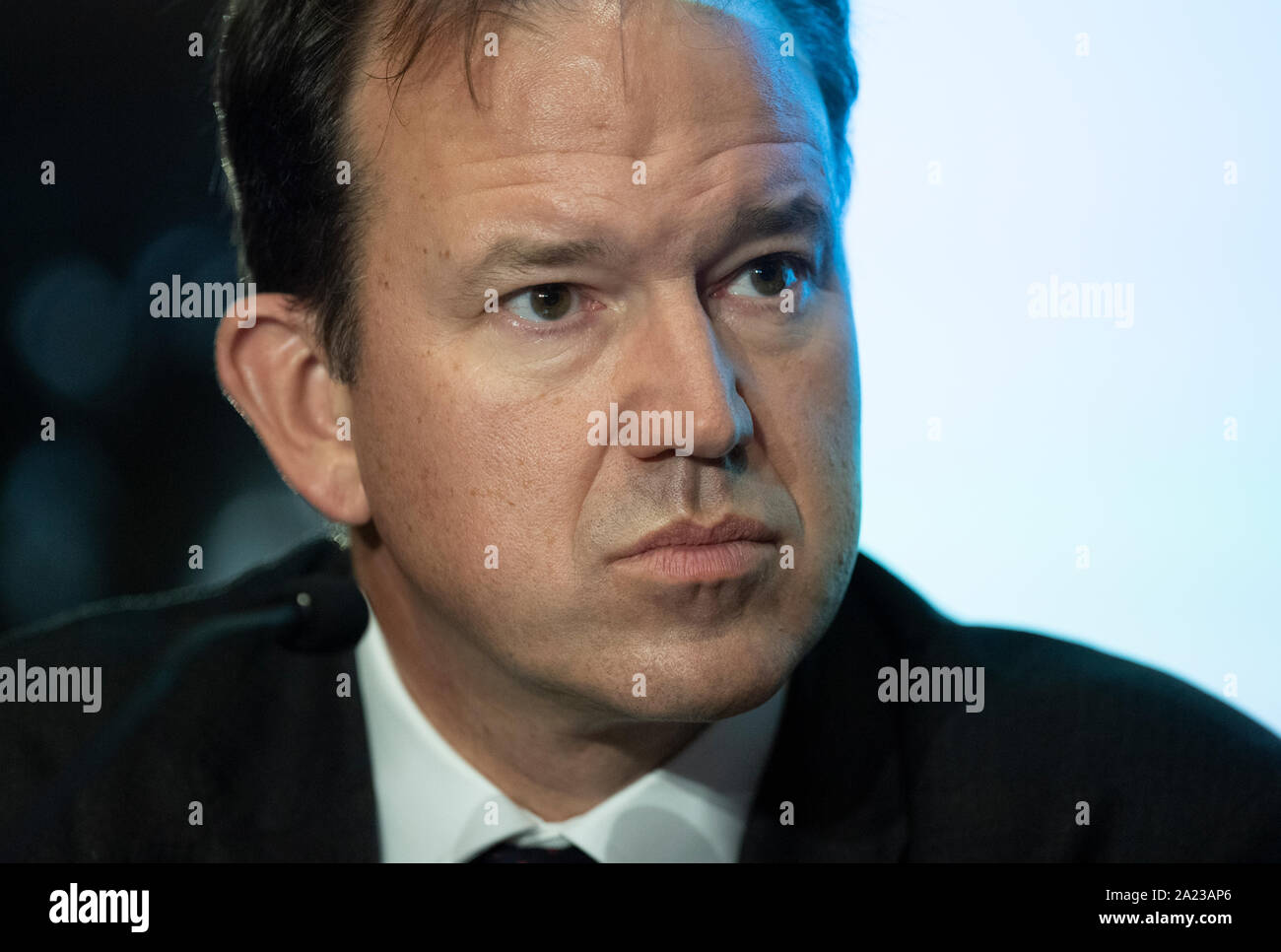 Manchester, UK. 30th Sep, 2019. Jesse Norman, MP for Hereford and South Herefordshire speaks at the Spectator and Centre for Competitive Advantage in the Global Economy (CAGE) fringe event 'Increase revenue, not taxes: how it's done' during day two of the Conservative Party Conference in Manchester. Credit: Russell Hart/Alamy Live News Stock Photo