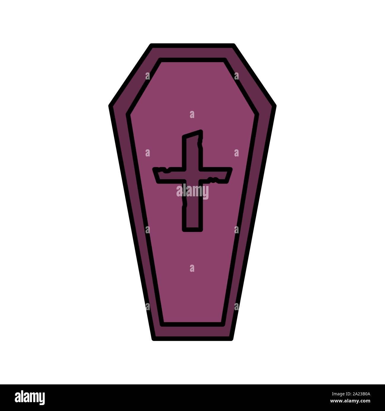 coffin trick or treat happy halloween vector illustration Stock Vector ...