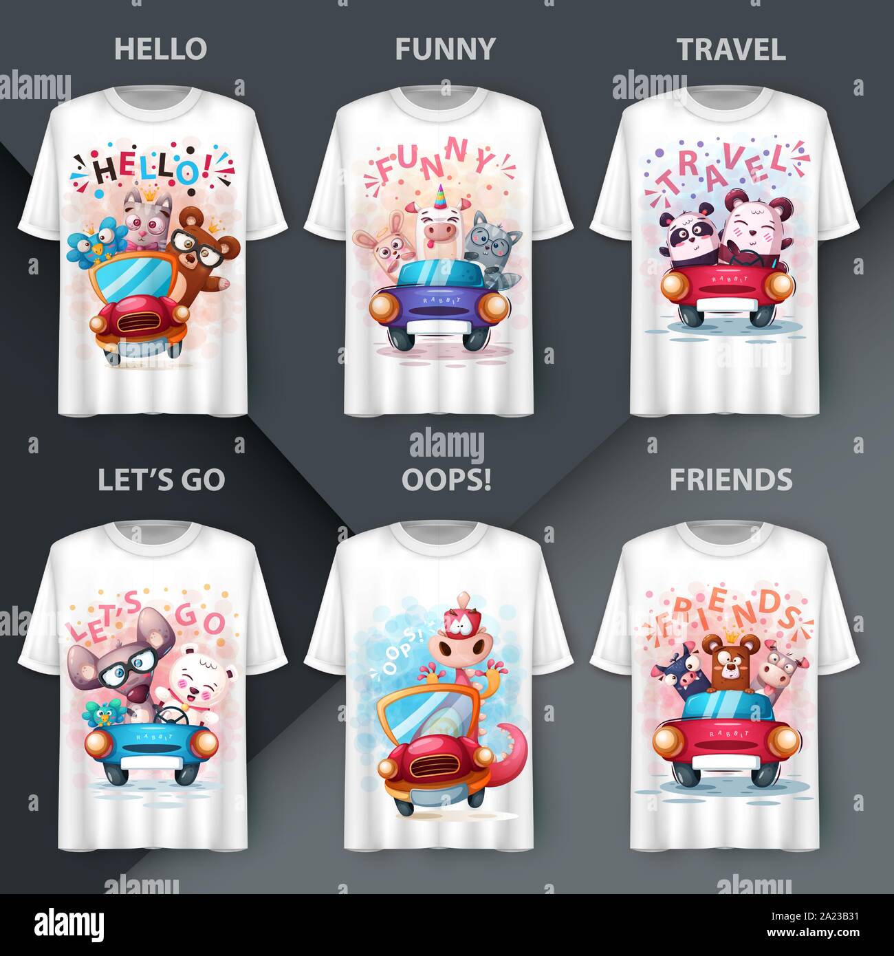 Download Set Animals T Shirt Mockup For Your Idea Stock Vector Image Art Alamy