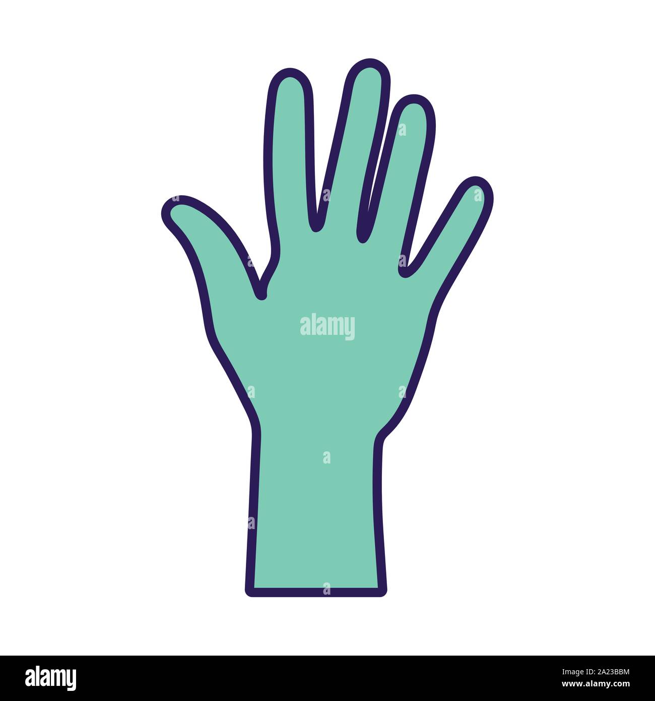 green hand showing fingers icon vector illustration Stock Vector Image