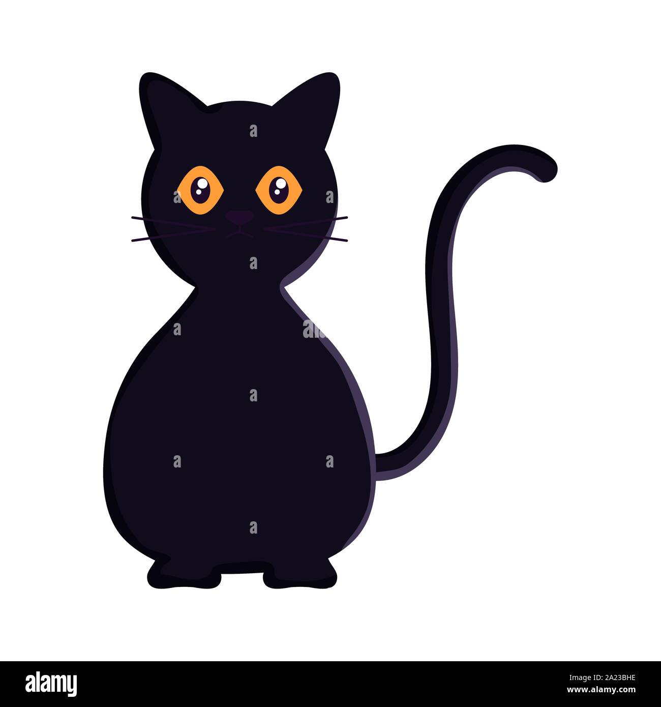black cat trick or treat happy halloween vector illustration Stock