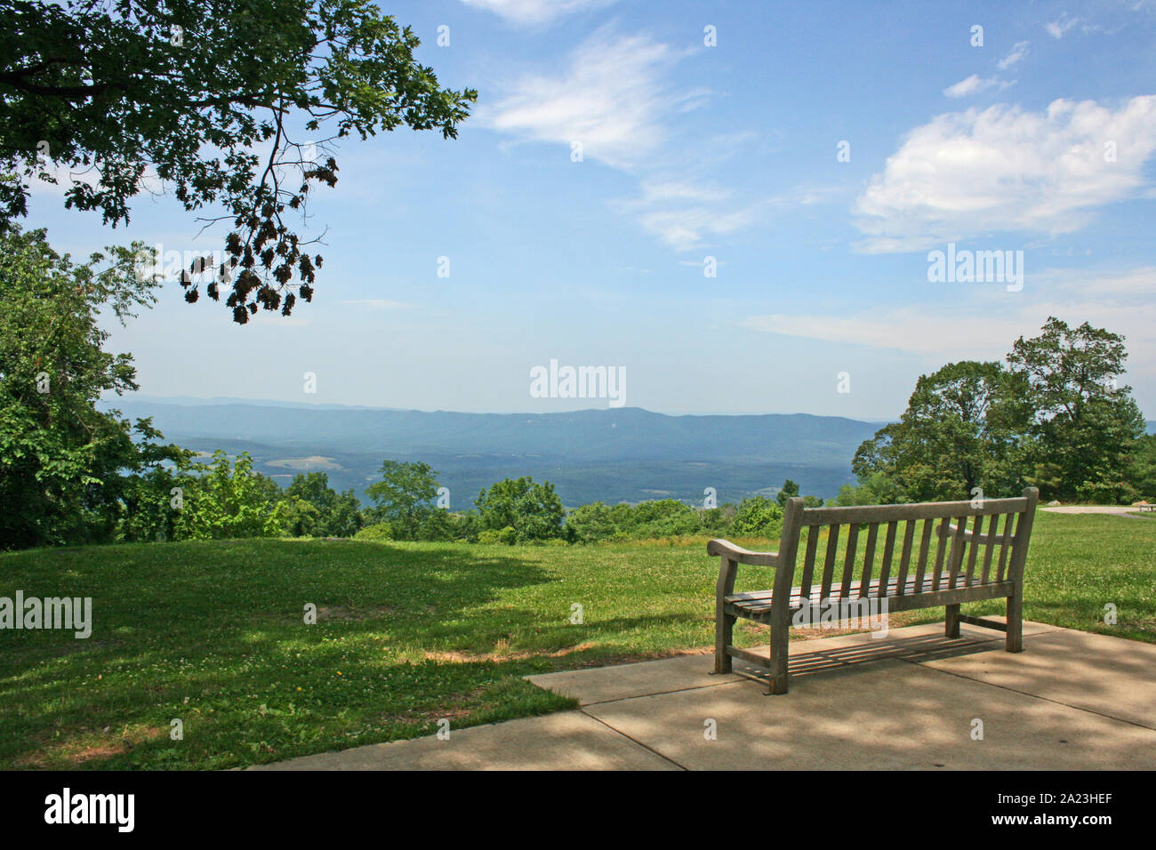The bench - Shenandoah NP, Virginia Stock Photo