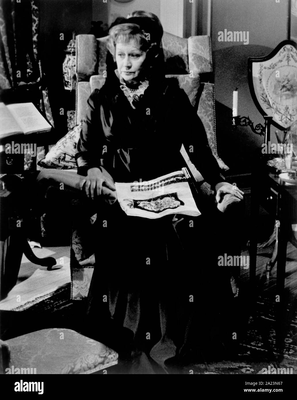 Margaret Leighton, on-set of the Film, 'The Nelson Affair', aka 'Bequest to the Nation', Universal Pictures, 1973 Stock Photo