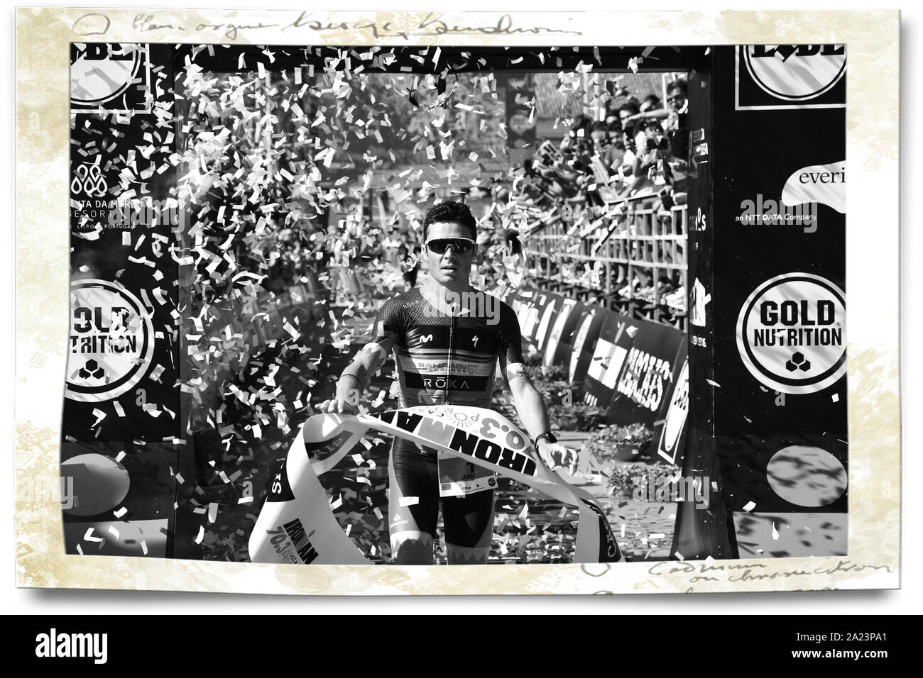 Sieger Javier Gomez Noya, Ironman 70.3 in Cascais, Poertugal Stock Photo