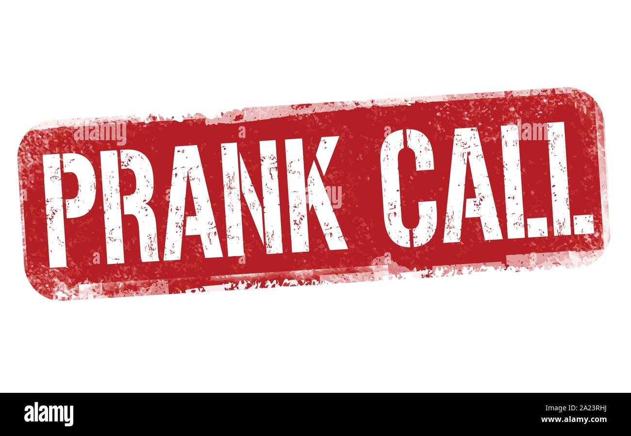 Prank call sign or stamp on white background, vector illustration Stock Vector