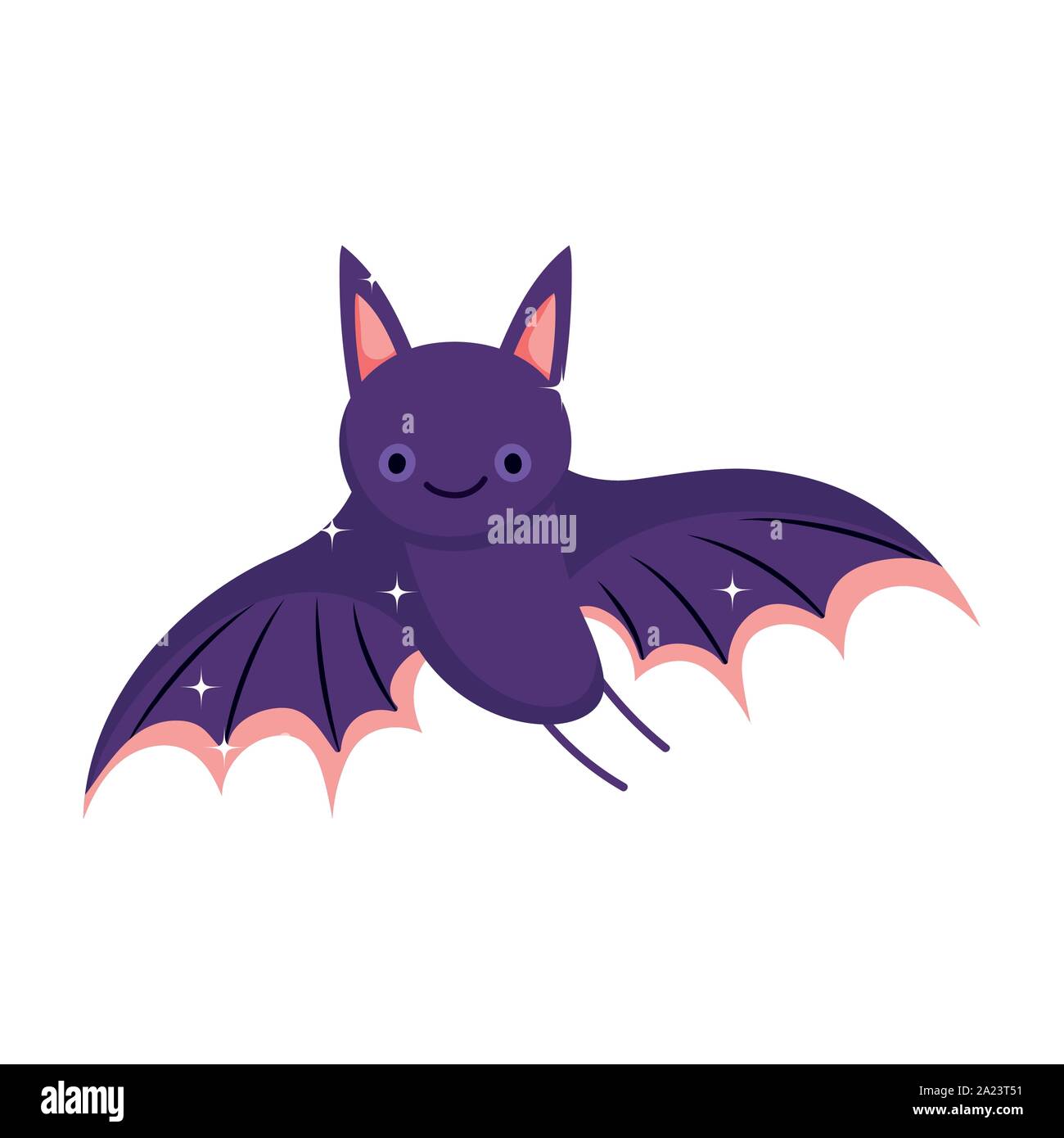 bat cartoon trick or treat happy halloween vector illustration Stock ...