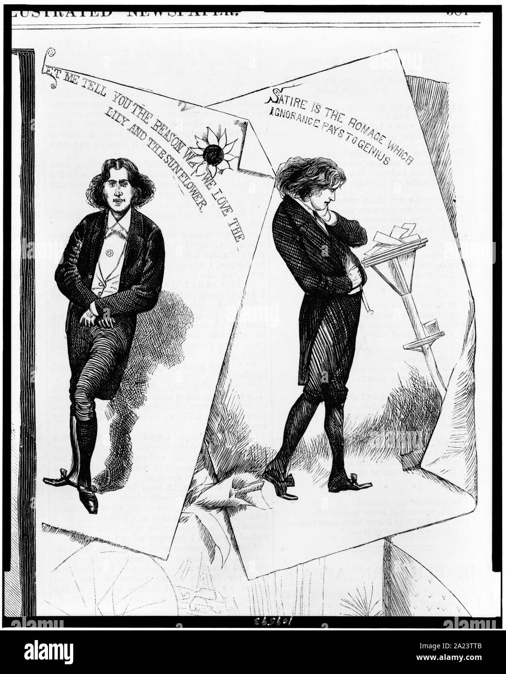 Oscar Wilde, the apostle of aestheticism / from sketches by a staff artist. Stock Photo