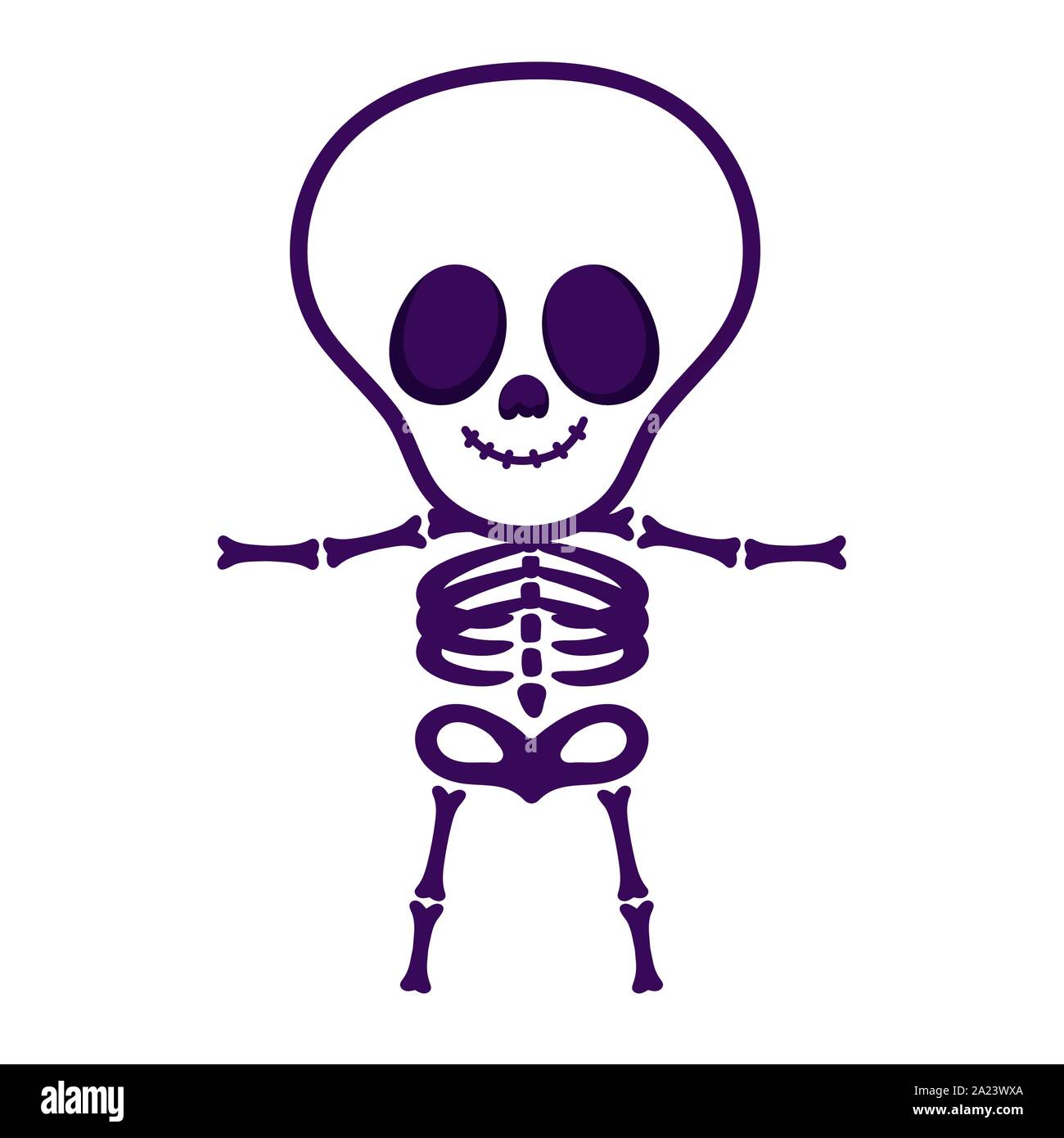 skeleton trick or treat happy halloween vector illustration Stock