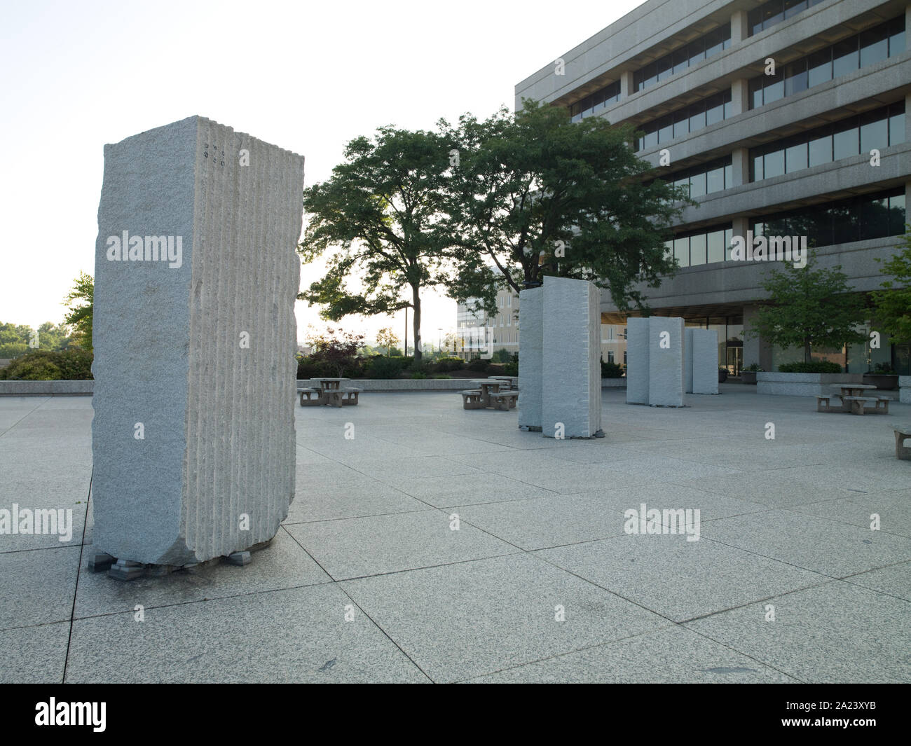 Outdoor sculpture at the Seiberling Federal Building, Akron, Ohio Stock Photo Alamy