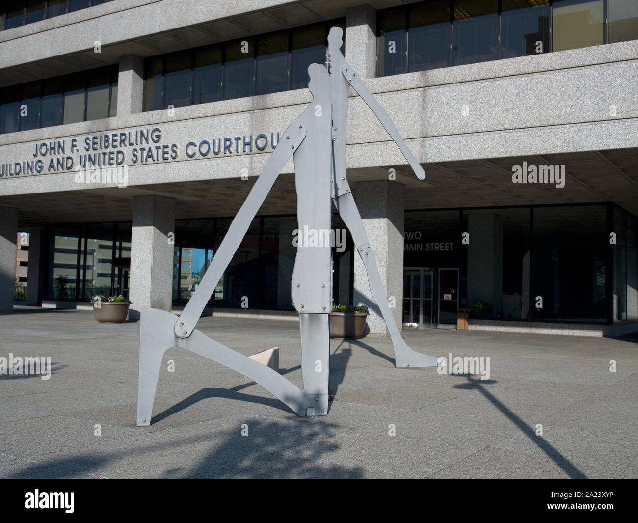 Outdoor sculpture at the Seiberling Federal Building, Akron, Ohio Stock Photo Alamy