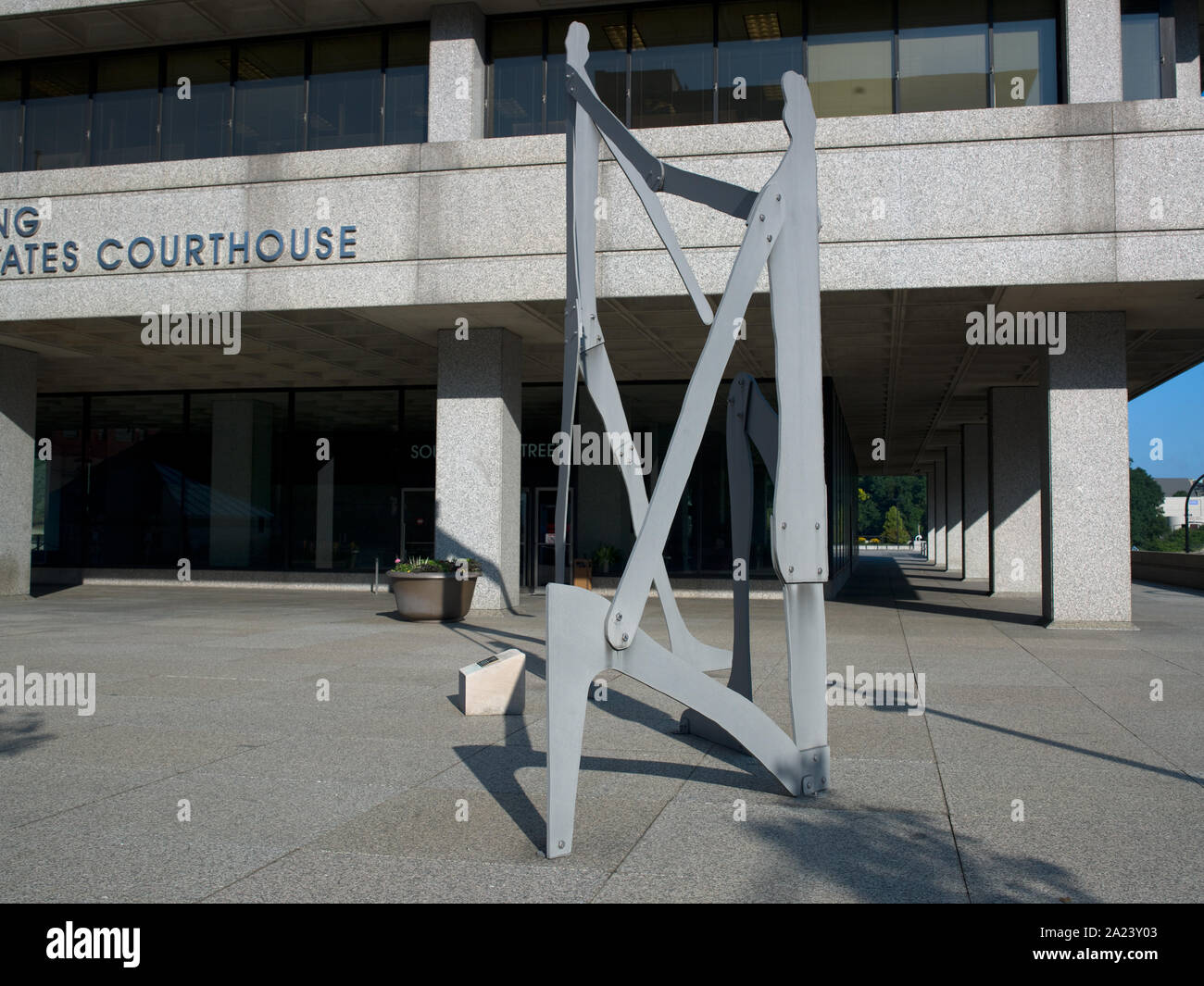 Seiberling Building Outdoor sculpture at the Seiberling Federal Building, Akron, Ohio Stock ...