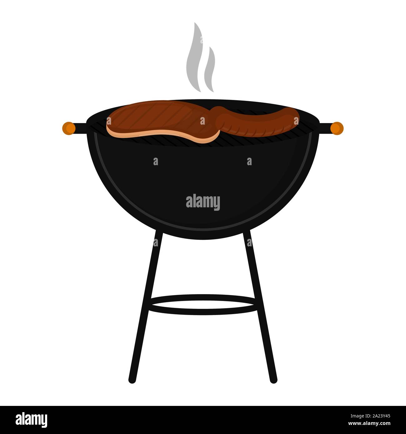 Isolated grilled meat steak. Barbecue - Vector illustration Stock ...