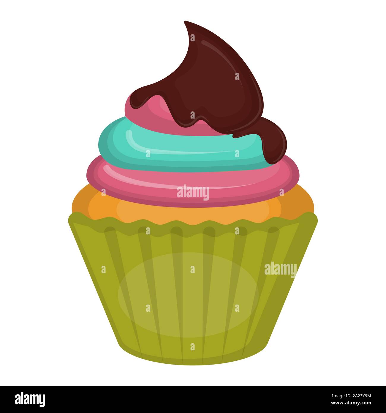 Isolated cupcake image on a white background - Vector Stock Vector ...