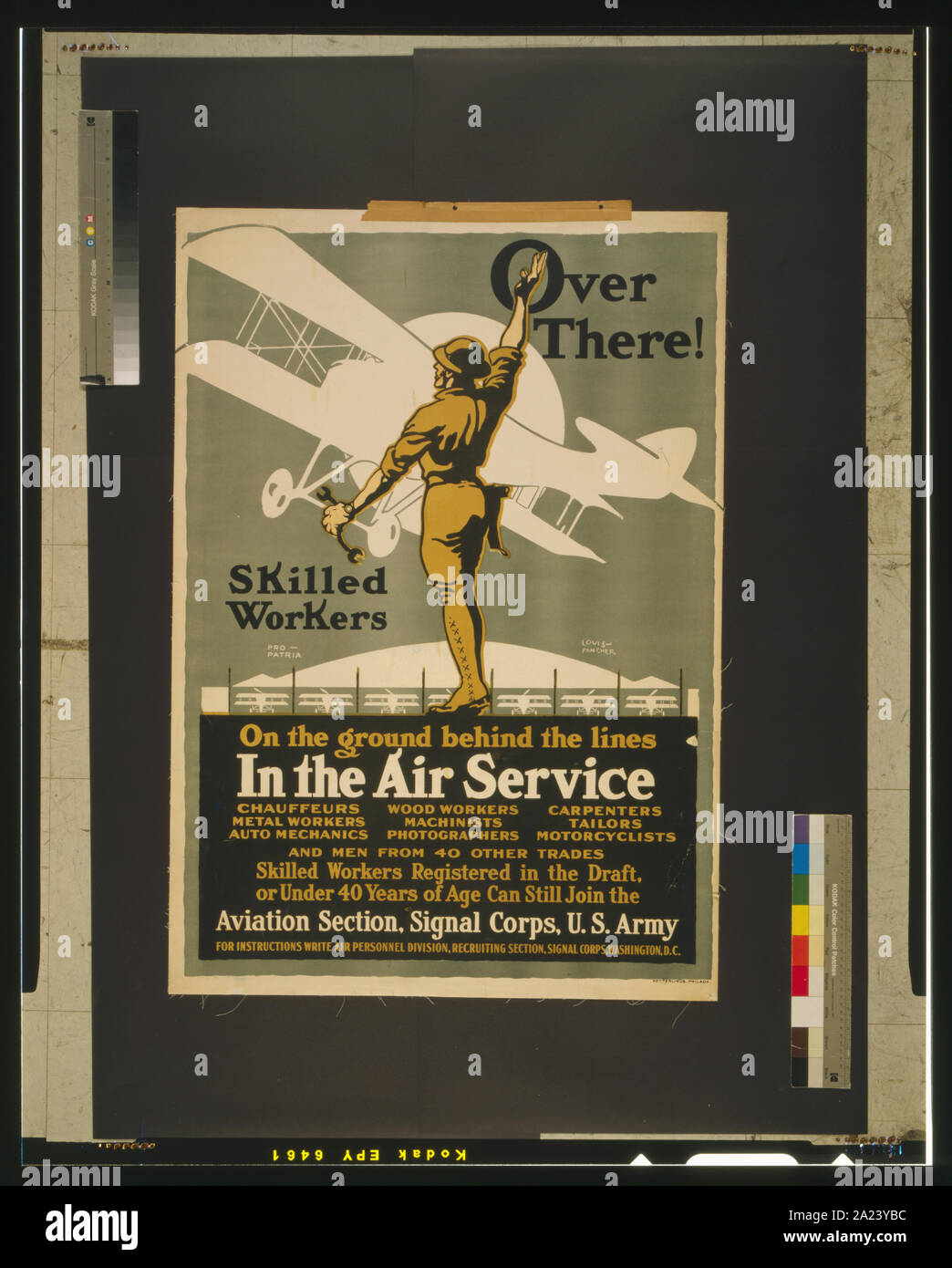 Over there! Skilled workers On the ground behind the lines - In the Air Service / / Louis Fancher. Stock Photo