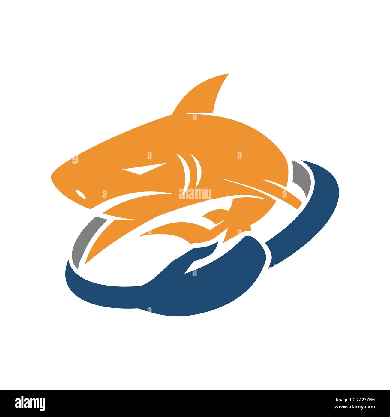 Shark Hand Care logo design vector isolated concept template Stock Vector