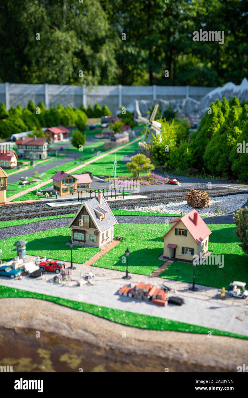 Train hobby model on the model railway Stock Photo Alamy