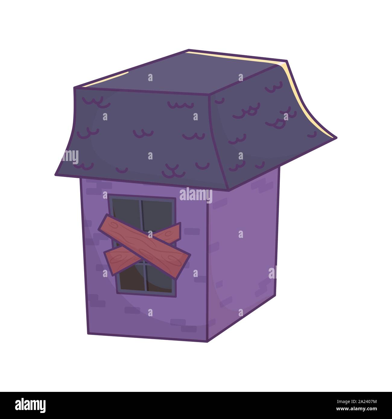rickety house trick or treat happy halloween vector illustration Stock Vector