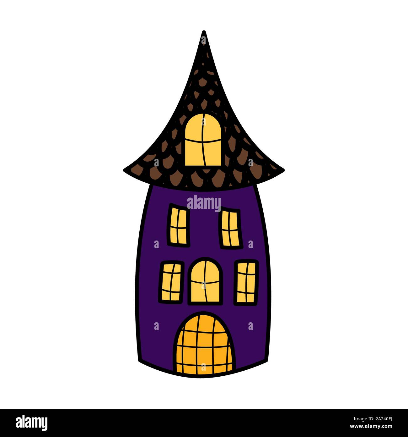 creepy castle trick or treat happy halloween vector illustration Stock