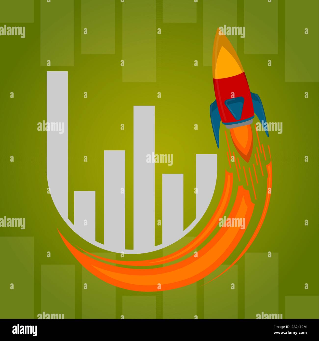 Rocket taking off with a business graph. Startup concept - Vector ...