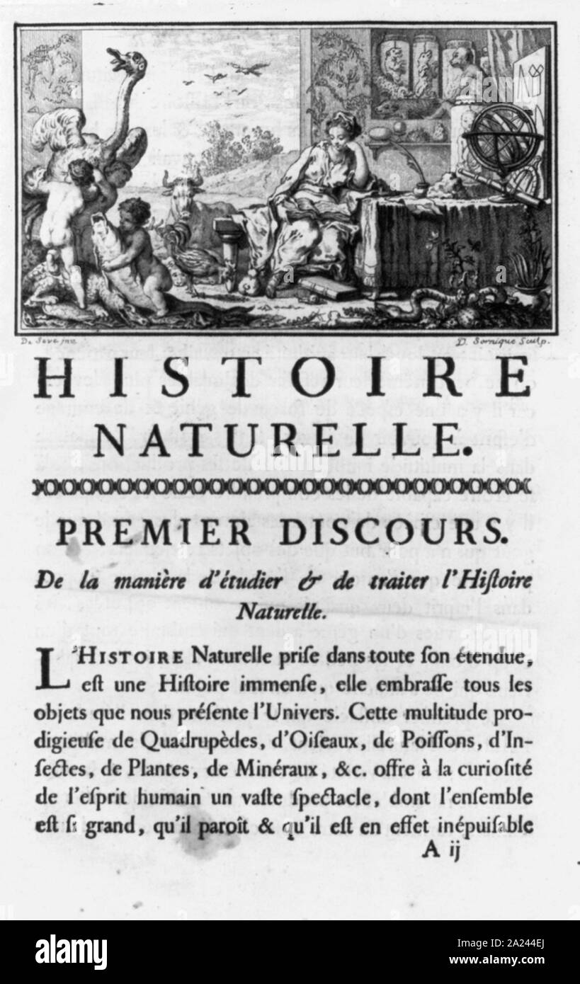 Page 3 of Buffon, Histoire naturelle, generale et particuliere, vol. 1, (Paris, 1749) Stock Photo