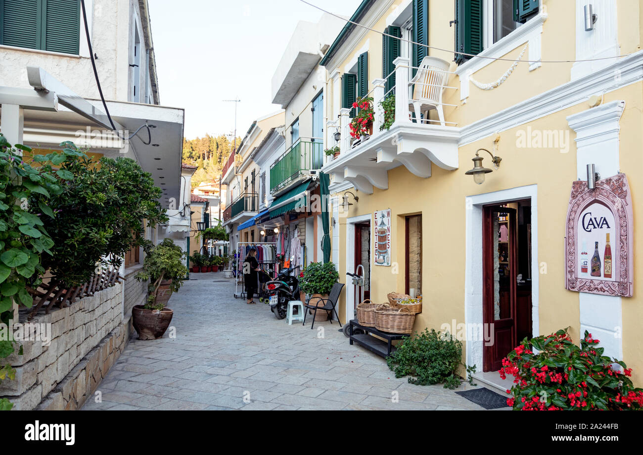 Local Streets In Gaios Paxos Greek Islands Greece Stock Photo ...