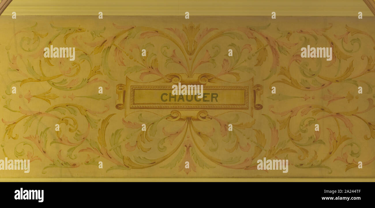 Painting Author's Frieze second floor, interior hallway, Federal