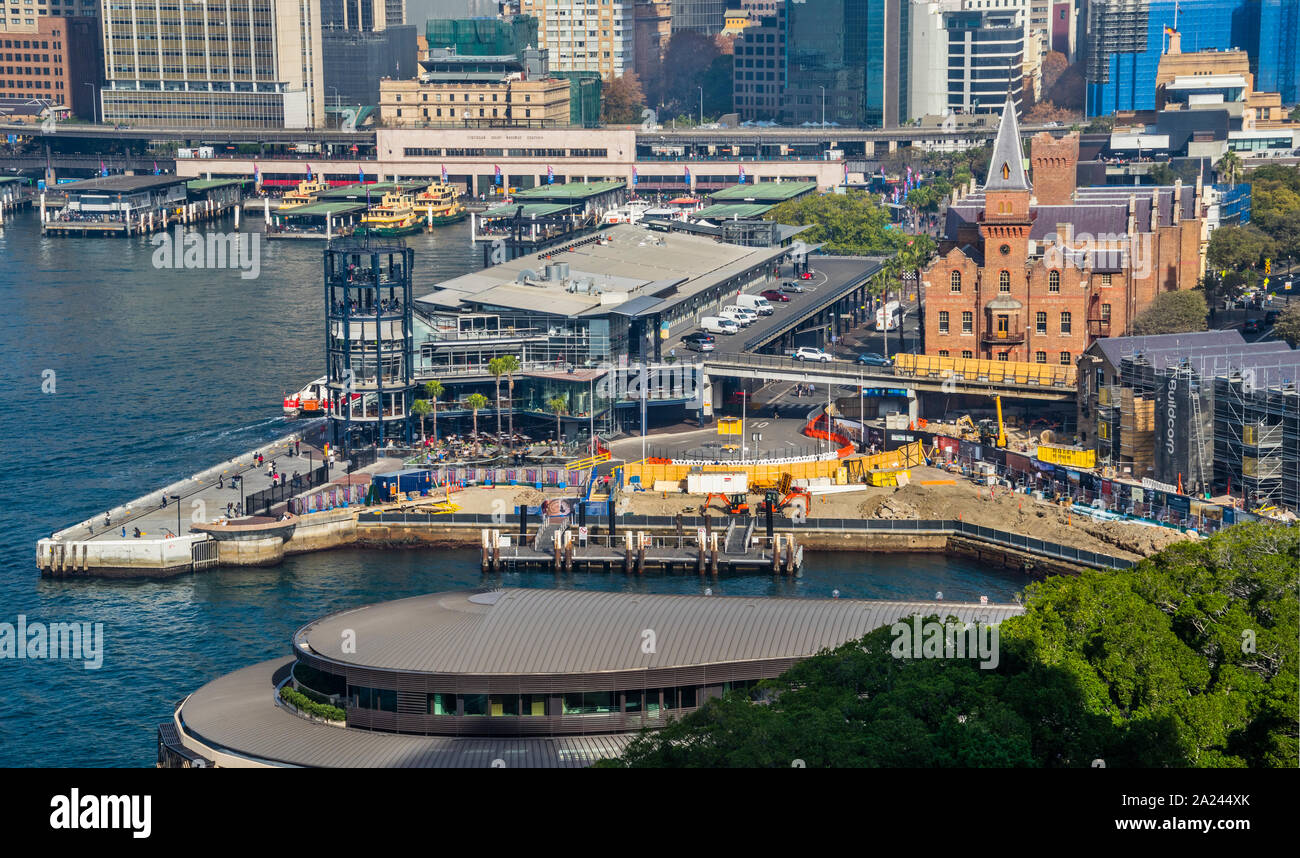view of Circular Quay, the Overseas Passenger Terminal und Campbells Cove during the $ 32 million redevelopment Stock Photo