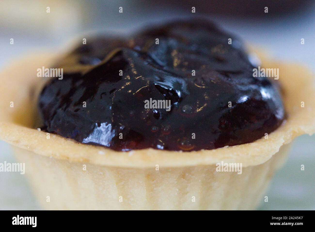 blueberry tart cupcakes for tea Stock Photo