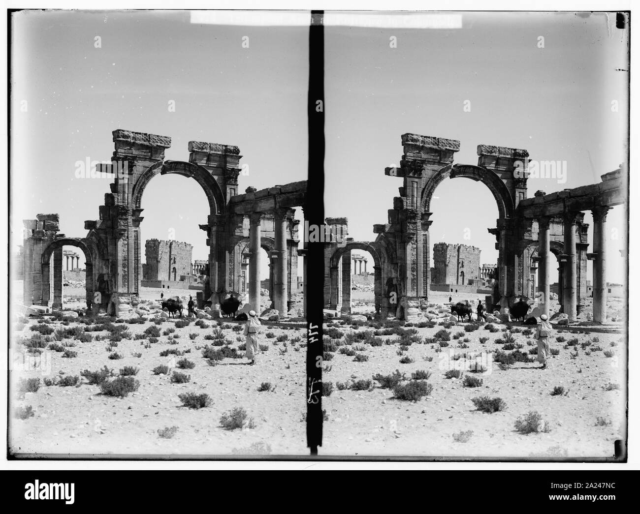 Roman colonnade archaeological site Black and White Stock Photos ...