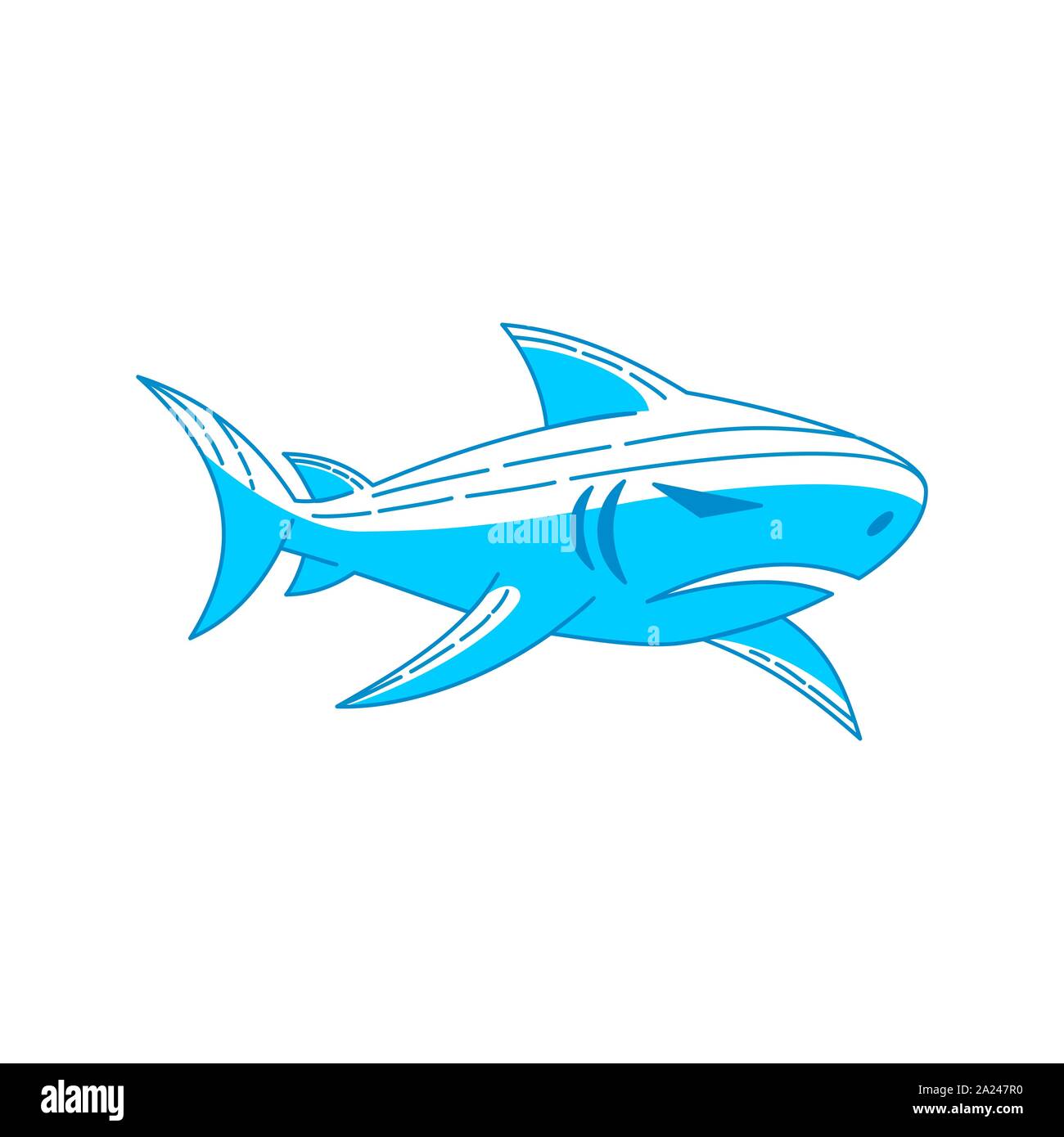 Shark Predator logo design vector Outline isolated illustration Stock ...