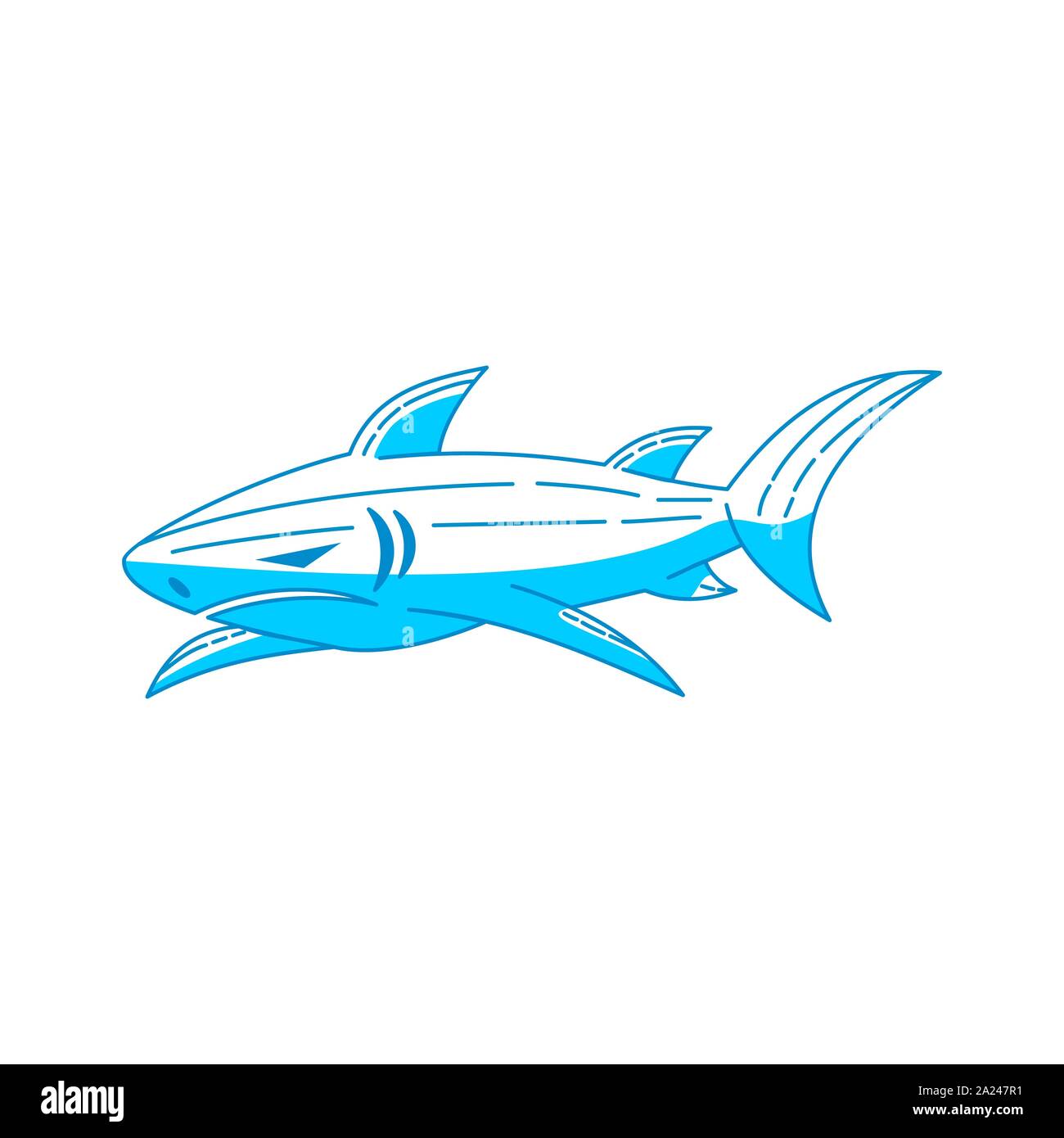 Shark logo design Element vector Outline isolated template Stock Vector ...