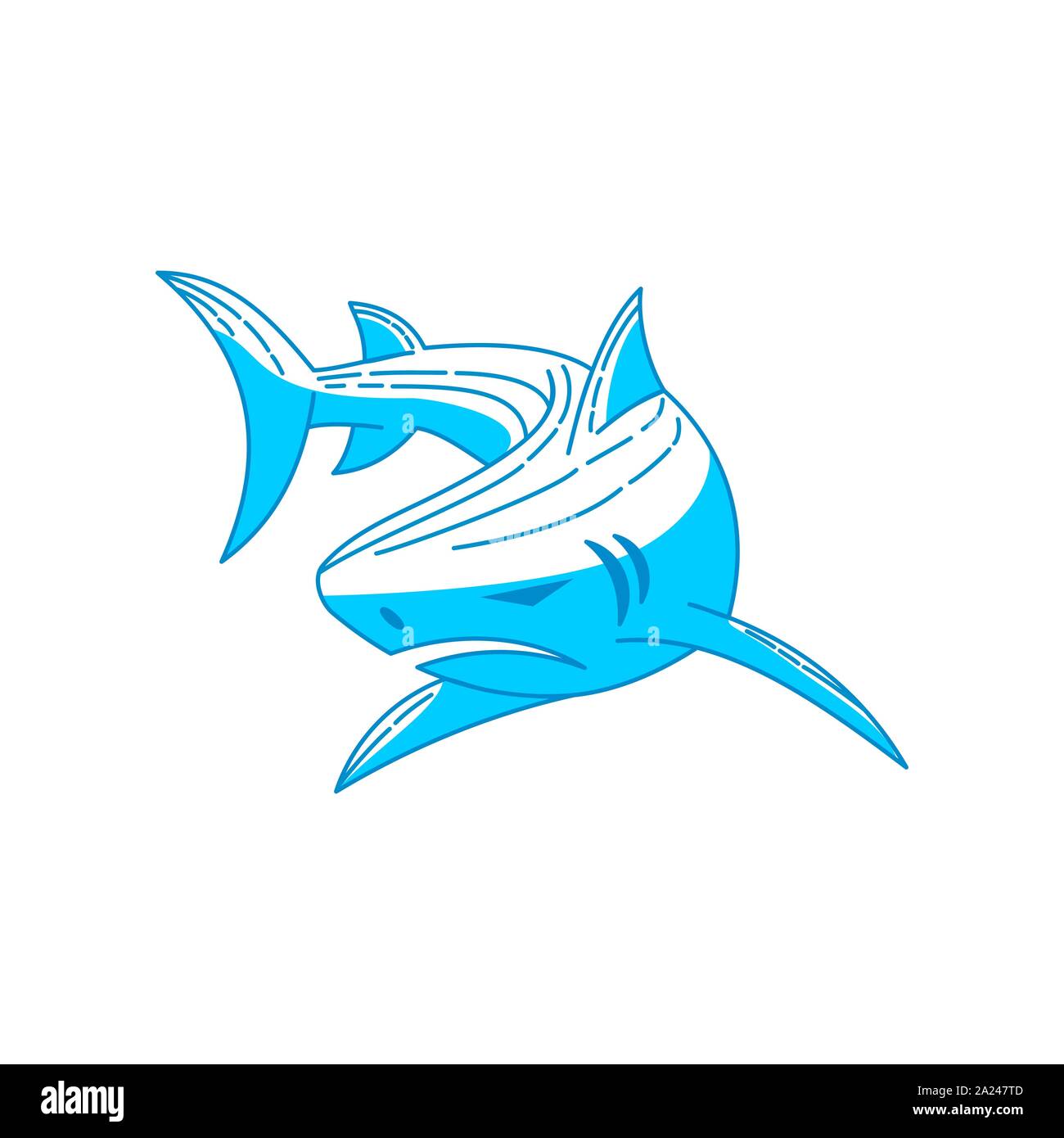 Shark logo design vector Icon Outline isolated illustration Stock ...