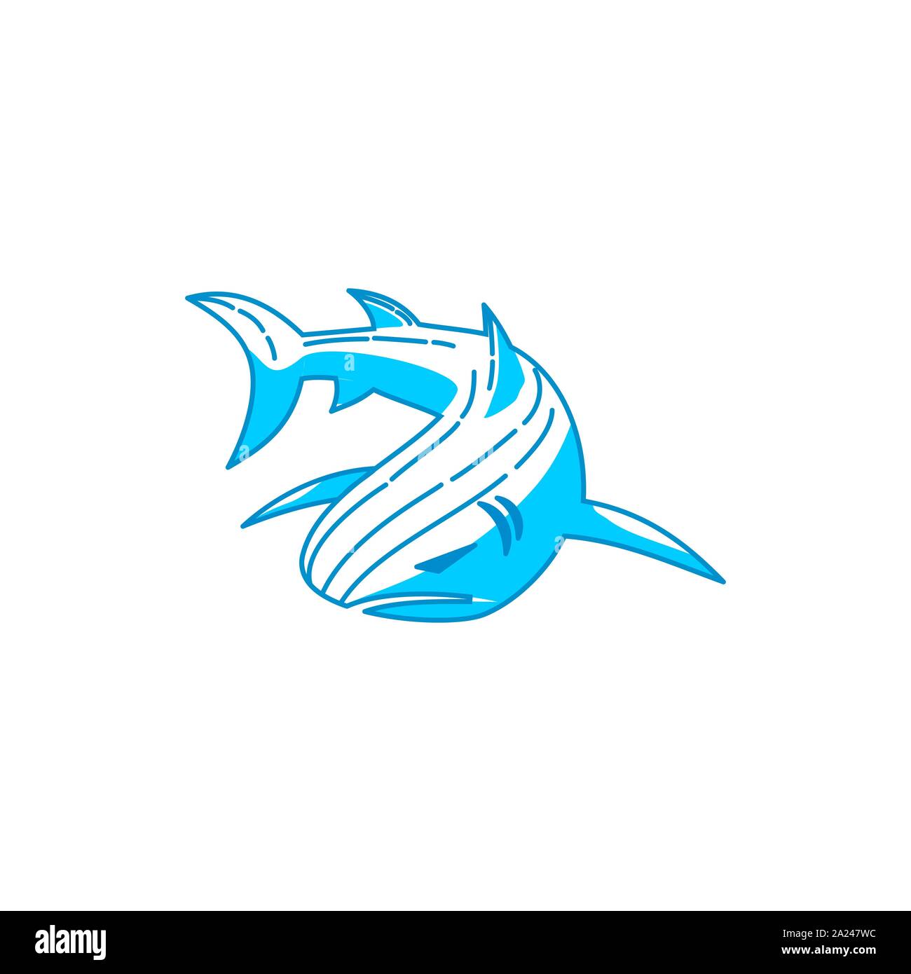 Shark Mascot logo design vector isolated illustration template Stock Vector