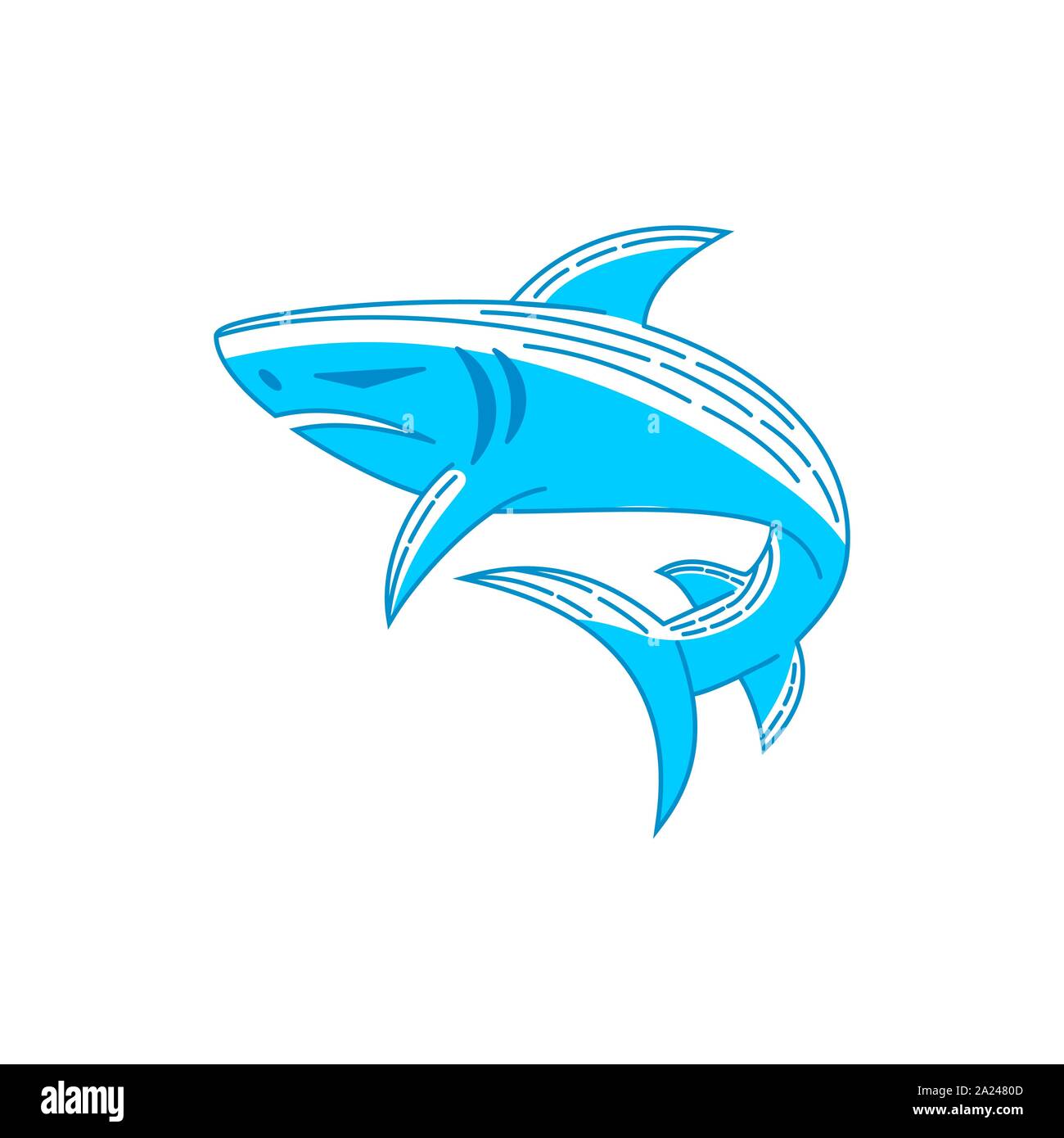 Shark logo design concept vector Outline isolated illustration Stock ...