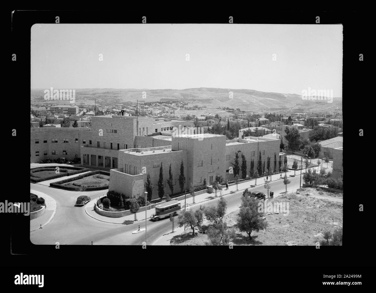 Panorama in 2 sections of Jer. i.e., Jerusalem from Hebrew Library roof ...