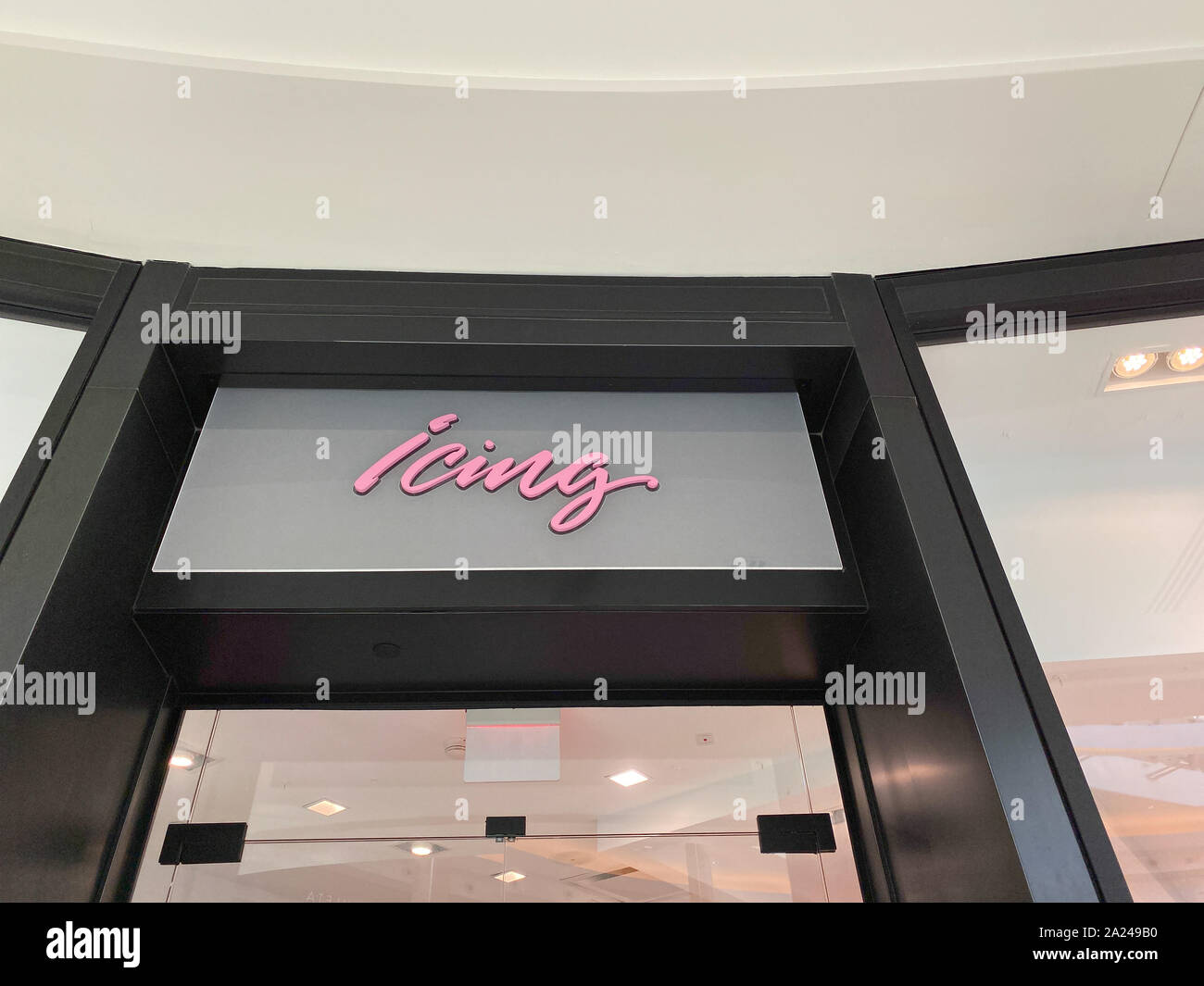 Orlando,FL/USA-9/30/19:An Icing retail store in an indoor mall.  Icing stores target women aged 19–28 and sells jewelry, candles, cosmetics, birthday, Stock Photo
