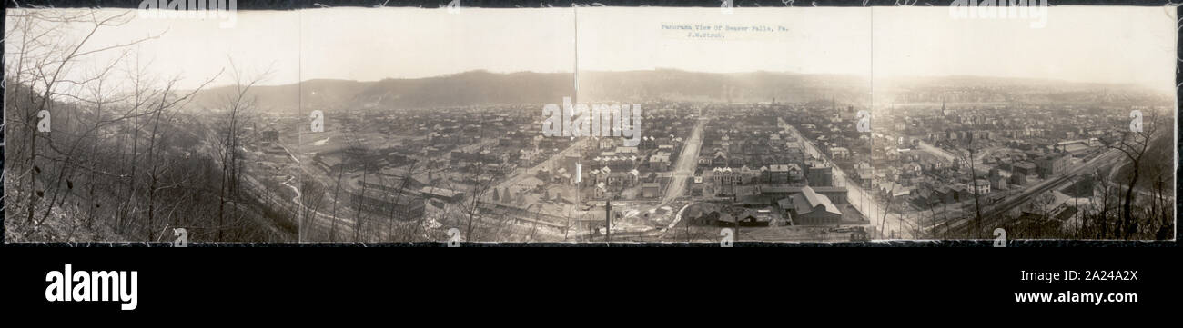 Panorama view of Beaver Falls Pa Stock Photo Alamy