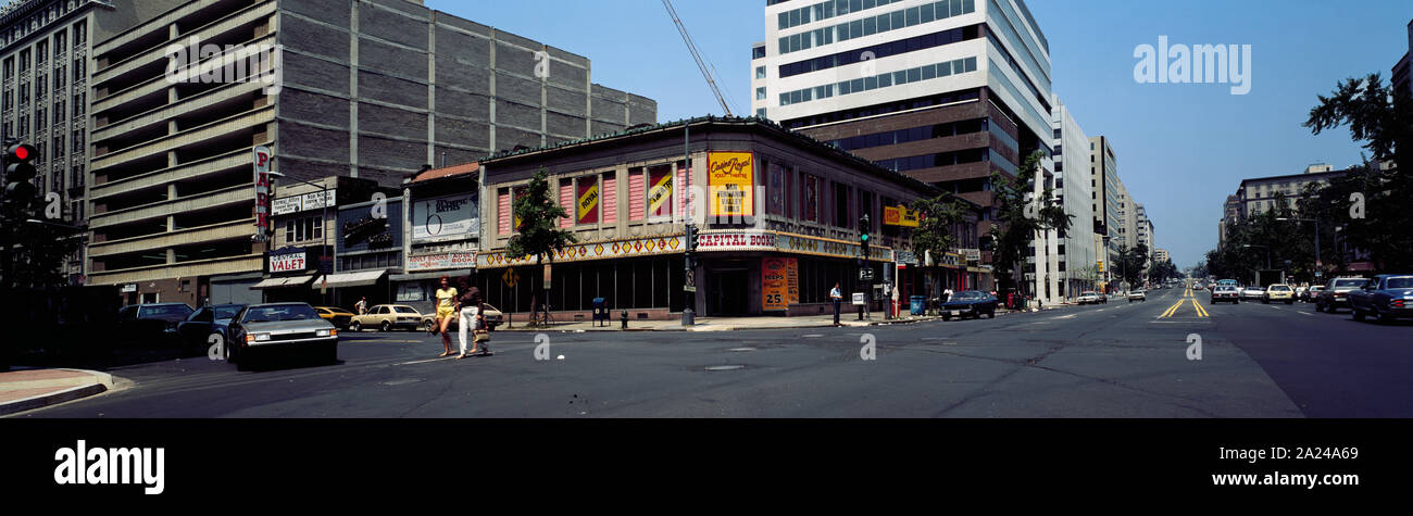 Panorama view of an adult peep show movie house on 14th Street before the place closed. Washington, D.C Stock Photo