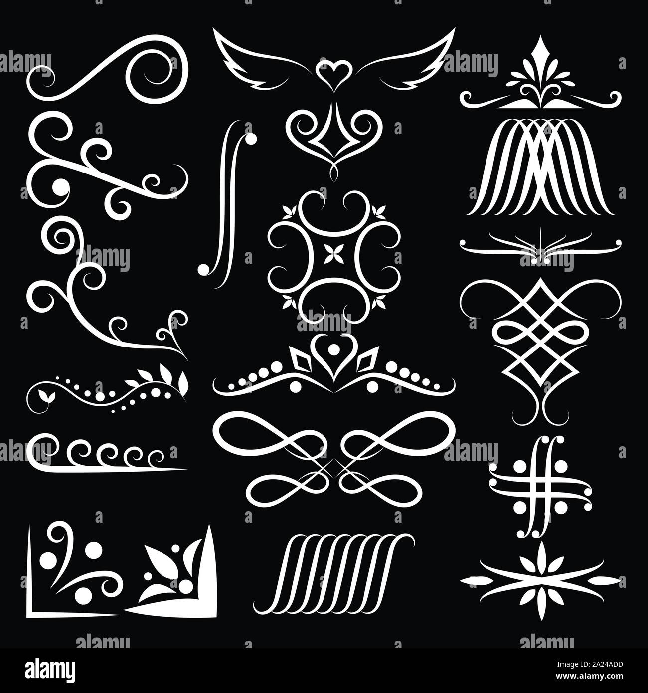 Set of collections Vintage ornament Sharp line. Hand Drawn element ...