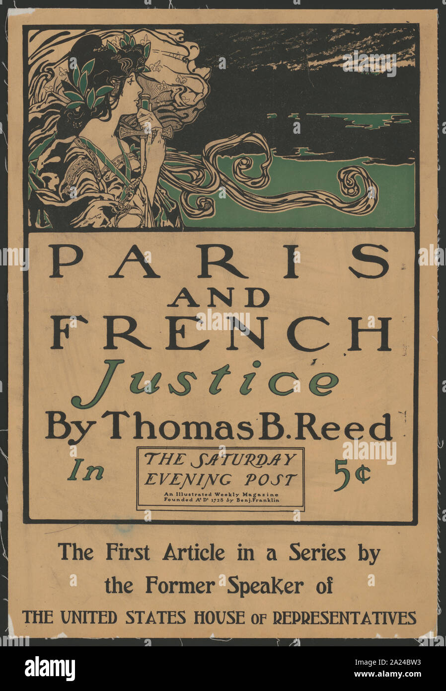 Paris and French Justice by Thomas B. Reed in the Saturday Evening Post Stock Photo