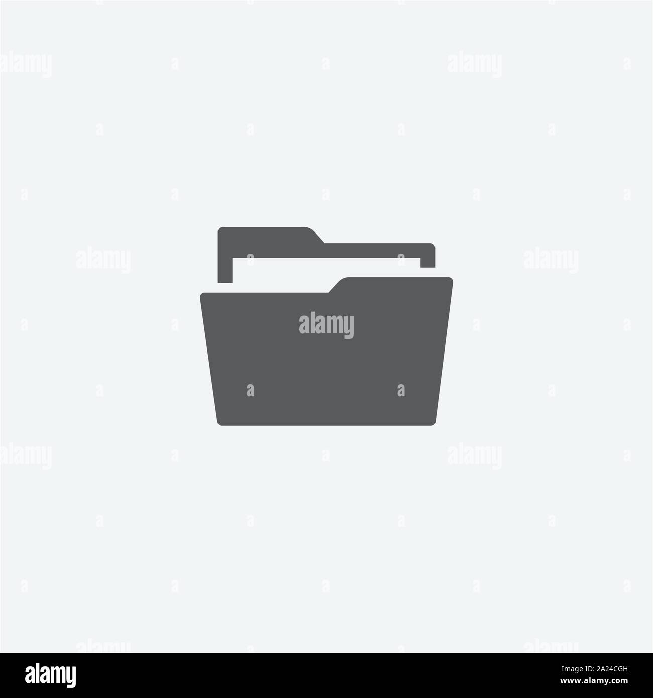 Folder Icon in trendy flat style isolated on grey background, file