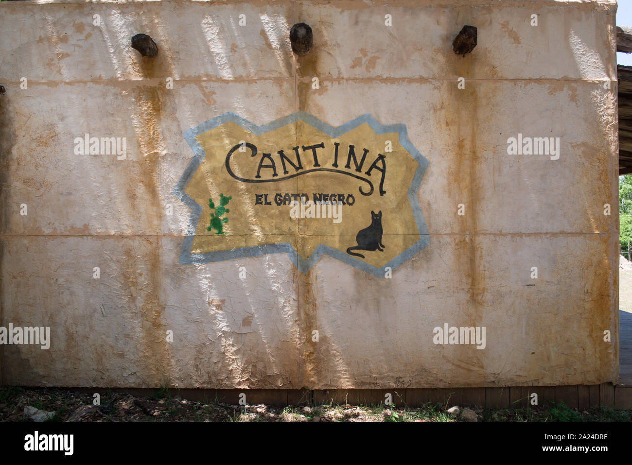 Part of the Enchanted Springs Ranch, an Old West theme park, special-events venue, and frequent movie and television commercial set in Boerne, Texas, northwest of San Antonio Stock Photo