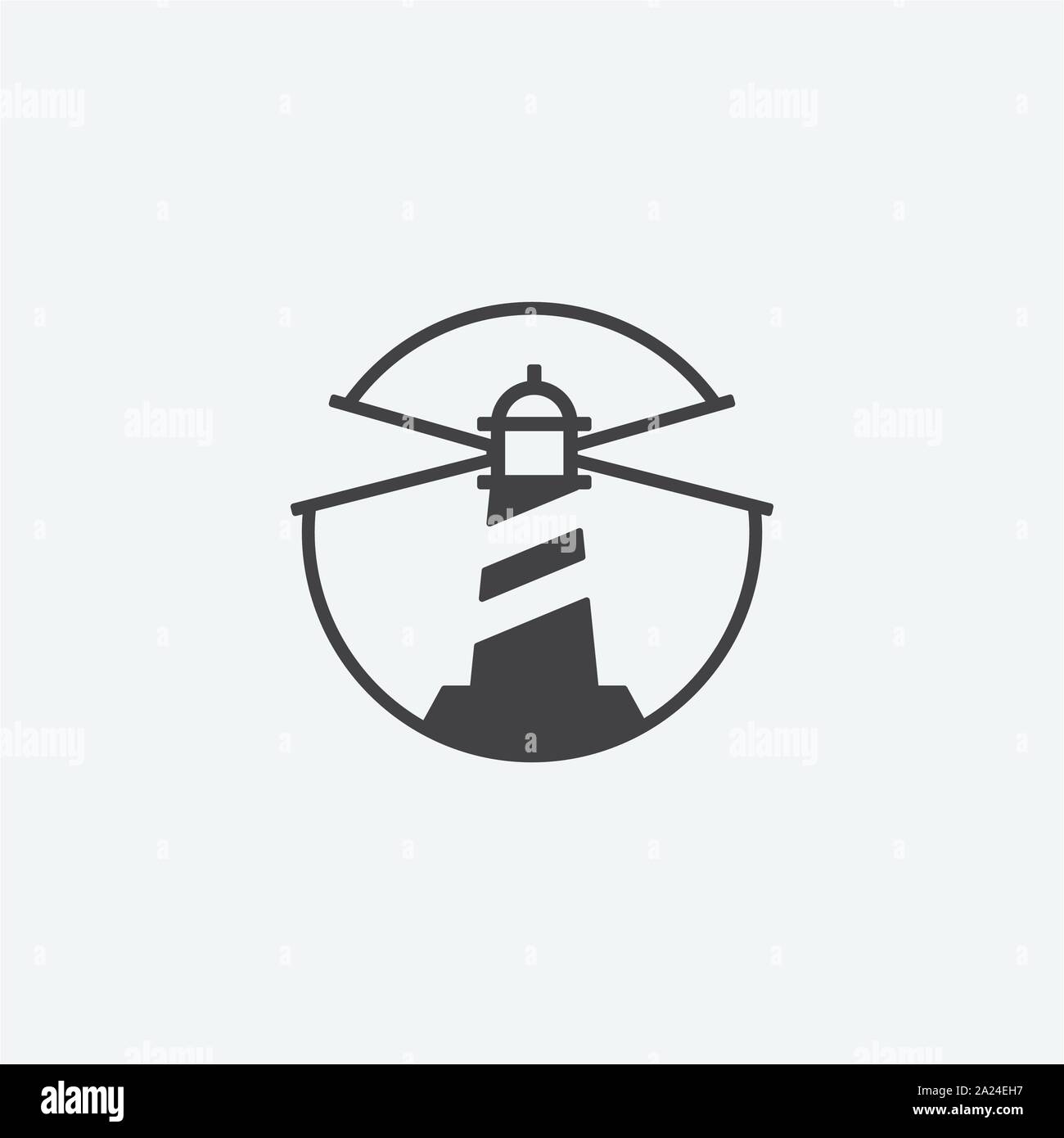 light house logo design vector, light house illustration Stock Vector