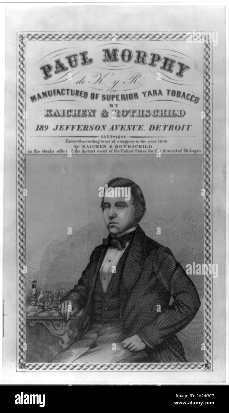 Paul Morphy, American giocatore di scacchi, circa 1858 Foto stock