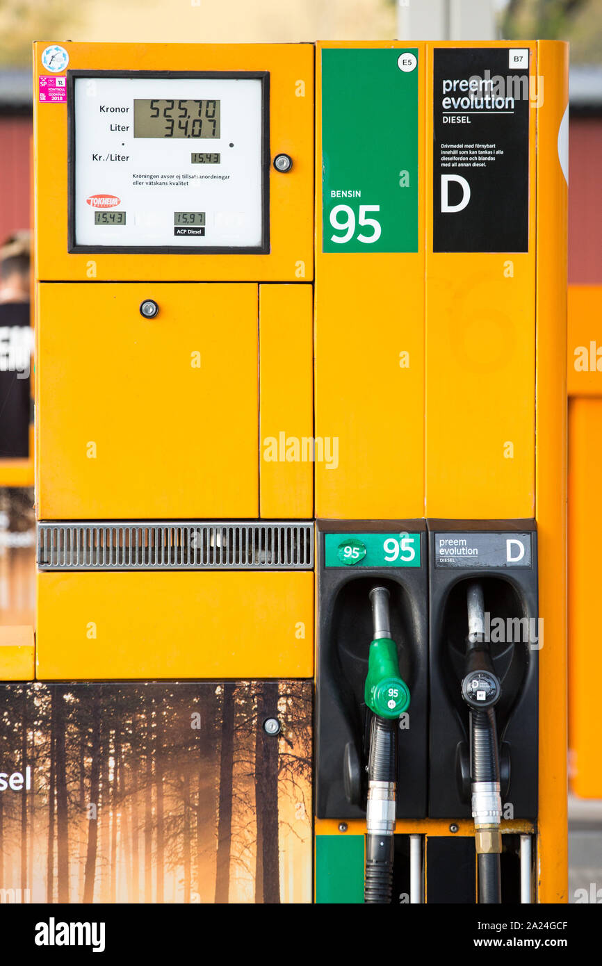 Gothenburg, Sweden. 28th Sep, 2019. A fuel dispenser seen at Preem
