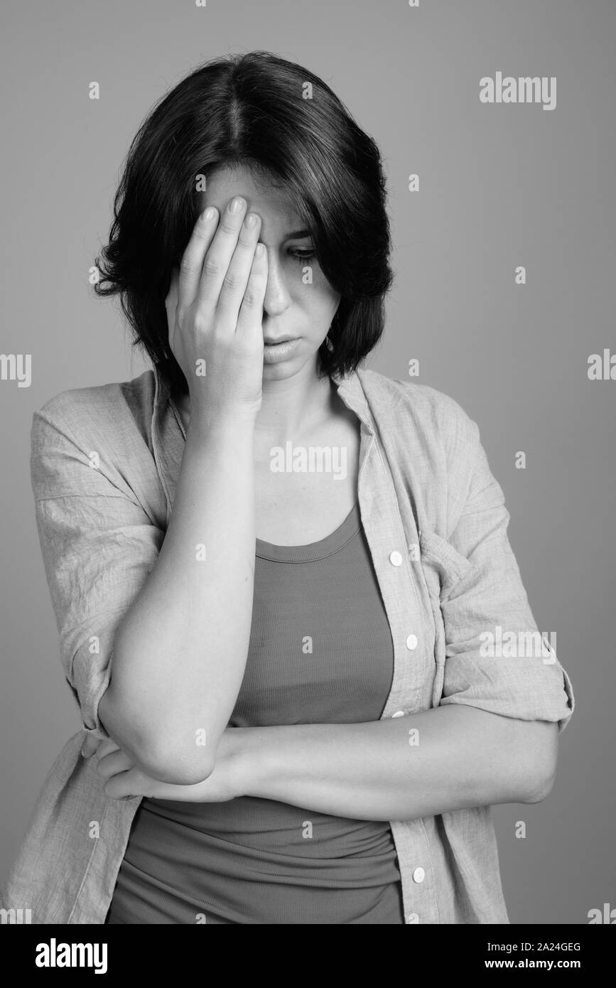 Closed eyes woman Black and White Stock Photos & Images - Alamy