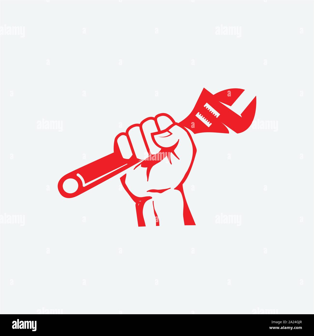 Handy Man Service Icon Tools Logo Icon Hand Up With Hummer Logo Design Illustration Stock Vector Image Art Alamy