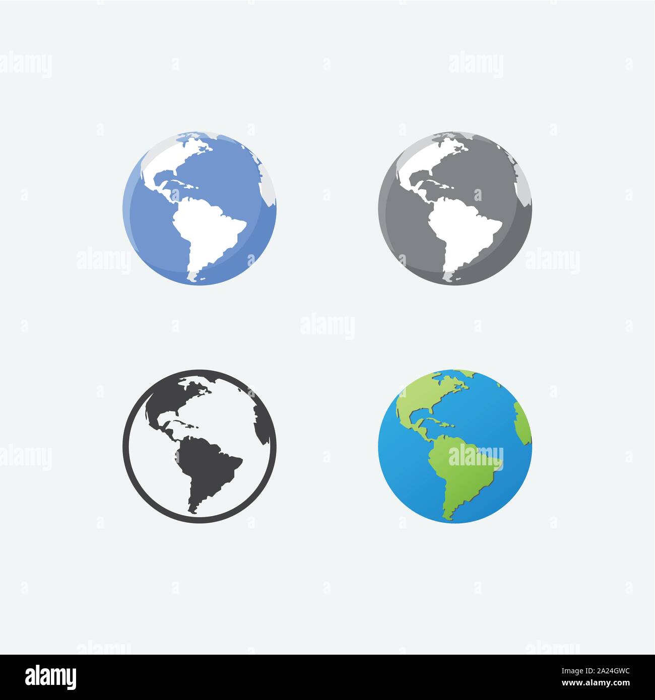earth icon set illustration, globe icon vector illustration, world icon ...