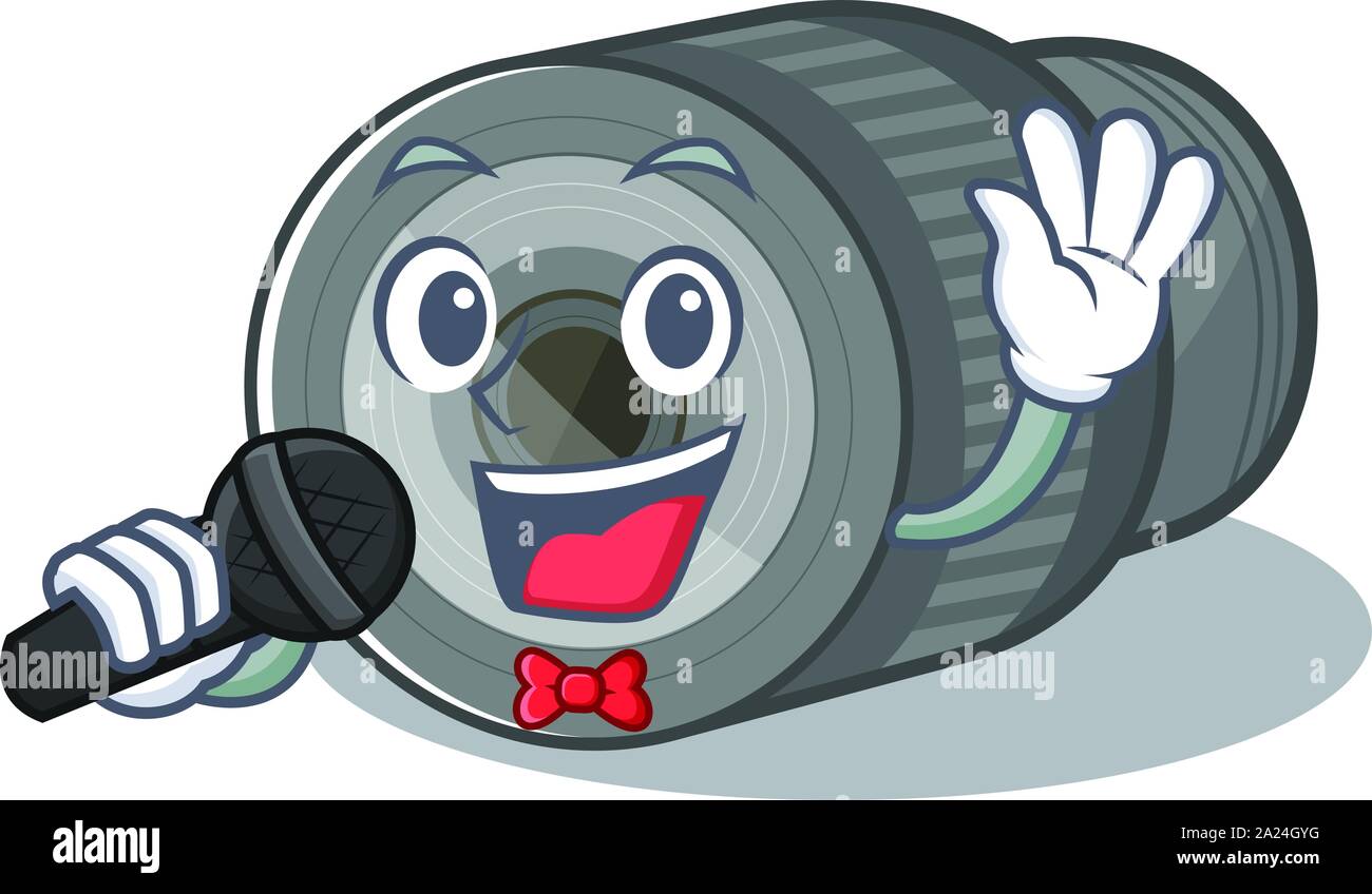 Singing zoom lens cartoon shape in character Stock Vector Image & Art