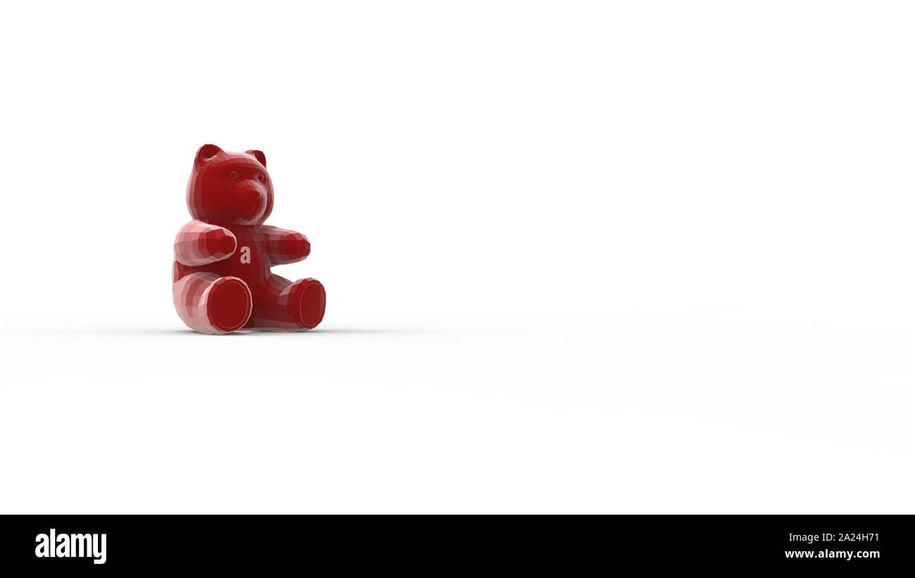 3d rendering of a teddy bear isolated in white studio background Stock ...